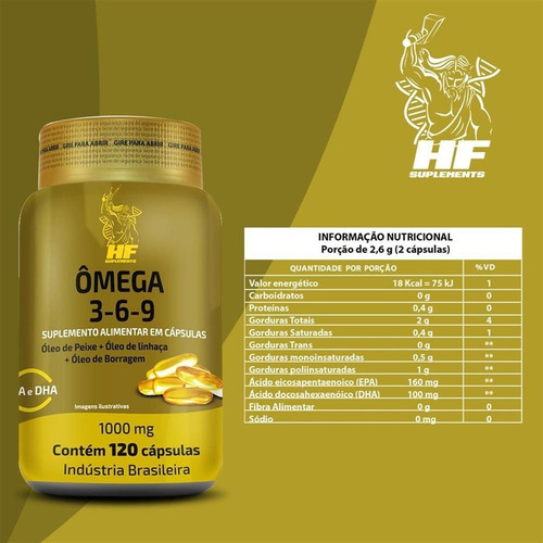 Imagem 3 de 3 de 2x Omega 3 6 9 Peixe Linhaça Borragem 120caps Cada