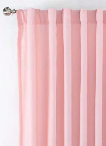 Juego De 2 Cortinas Cortas Viasoft Rosa 1.80m Vianney Color Rosa claro
