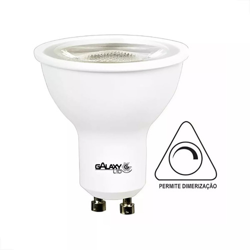 Lampada Led Dicroica Mr16 Gu10 7w 3000k Dimerizavel Galaxy 100v/127v