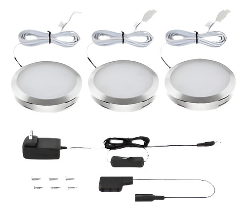 3 X Hogar Cocina Led En Kit De Lámpara De Gabinete Puck Arma