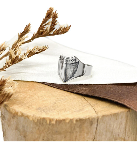 Anillo Escudo Equipo Fútbol Argentina Colón De Santa Fe C - Grande Plata 925