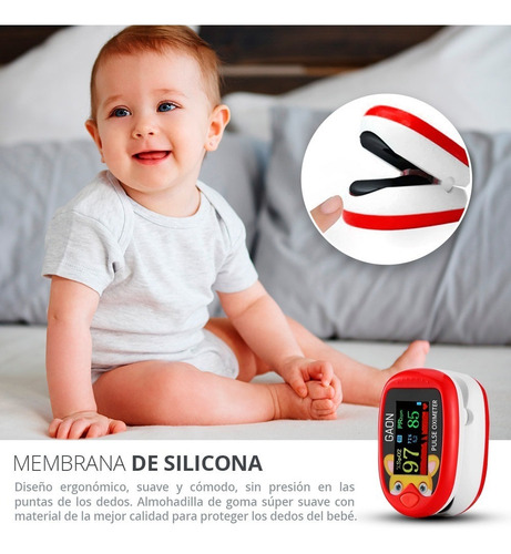 Imagen 5 de 9 de Oxímetro Pediatrico Portatil Digital Recargable Infantil