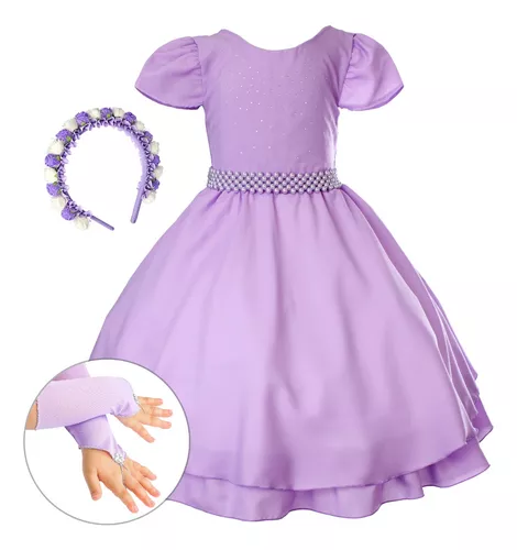 Vestido Temático Princesa Sofia Luxo - Pequenos Encantos Baby
