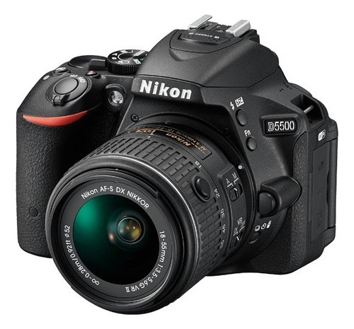 Cámara Nikon® D5500 Dsrl Lente 18-55 Mm Pantalla Touch Color Negro