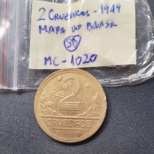 2 Cruzeiros 1949 Mapa Do Brasil Soberba Codigo Mc1020 (Usado)