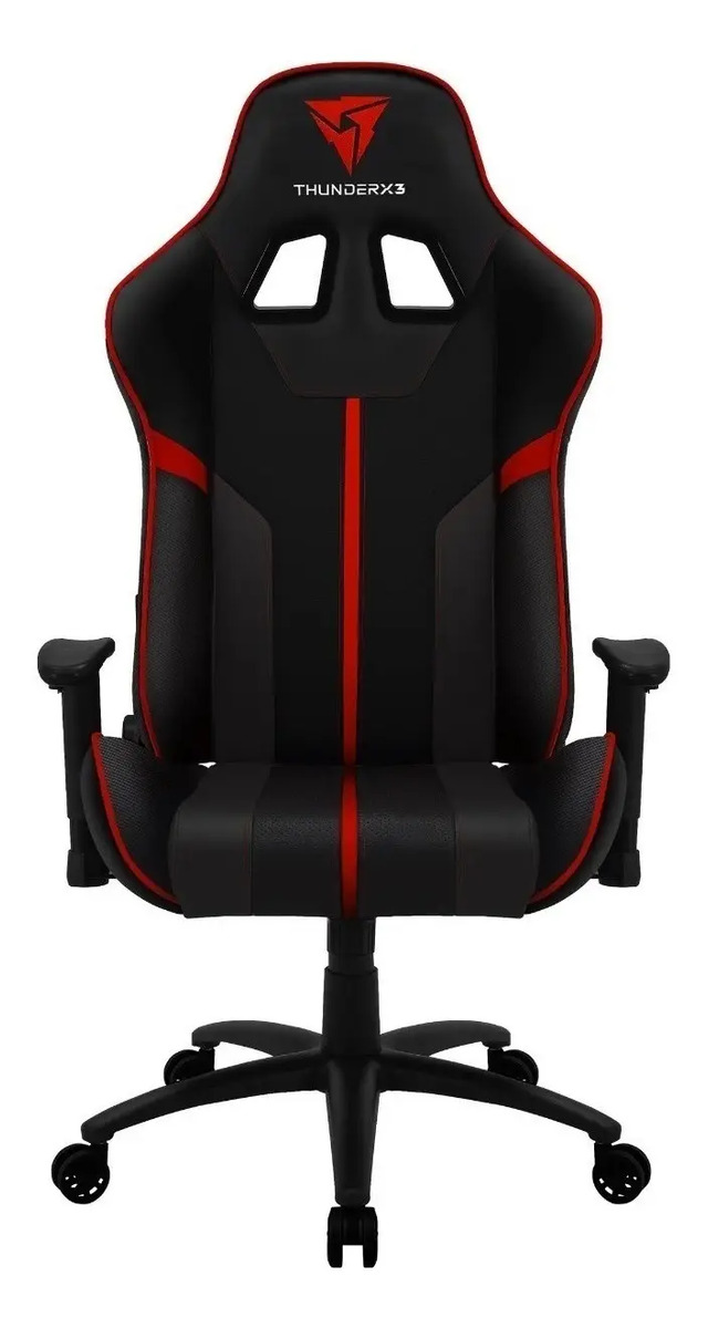 Cadeira Gamer Ergonômica ThunderX3 BC3 Vermelha Com Encosto Reclinável