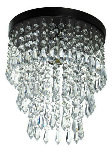 Lustre De Cristal Acrilico Manucrillic Preto Maravilhoso