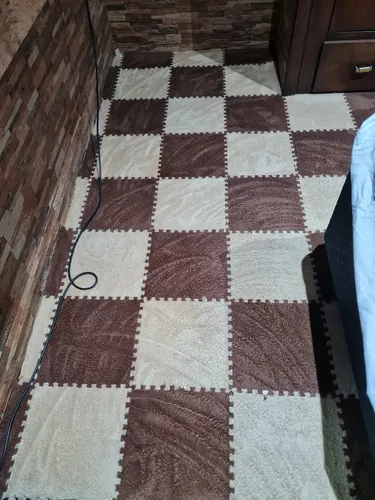 Alfombra Puzle Desmontable 4 M2 Aprox. Marrón Marron Y Blanco (Usado)