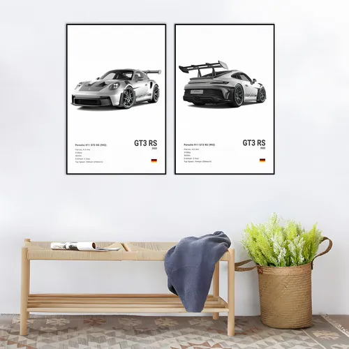 Vejia Póster De Coche En Lienzo Para Pared 911 Gt Turbo Cart