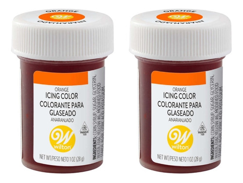 Juego 2 Colorantes Comestibles En Gel Naranja X1 Oz - Wilton