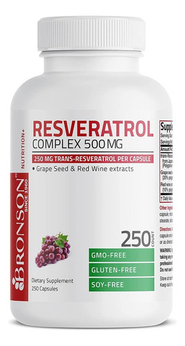 Resveratrol 500 Complex 250caps - - Unidad a $1458