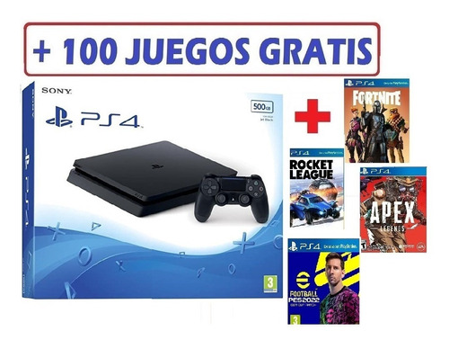 Playstation 4 Slim 1024 Gb + De 100 Free Games De Regalo