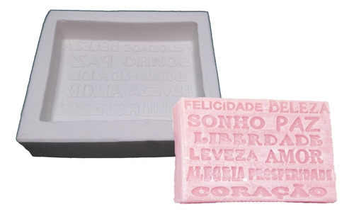 Molde Forma Silicone Sabonete Barra Desejos Felicidades