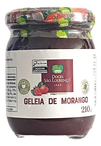 Geleia De Morango São Lourenço 210g (5 Potes)