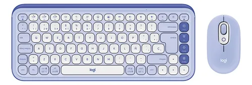Kit De Teclado Y Mouse Pop Icon Lila + Mousepad Logitech