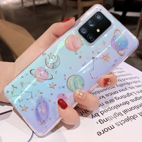 Case Galaxia Samsung Universo Estrellas Mujer Hombre Glitter