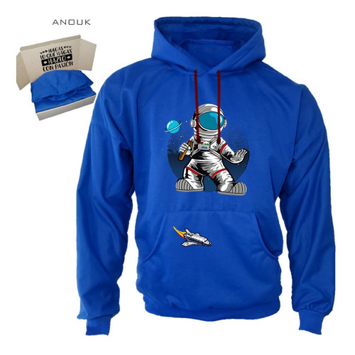 Imagen 3 de 10 de Buzo Hoodie Personalizado Saco Astronauta Art Unisex Algodón