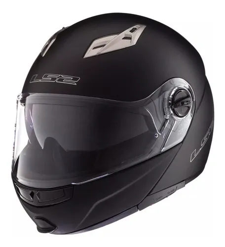 Casco Moto Abatible Ls2 Certificado Hombre Mujer Ece Color Negro