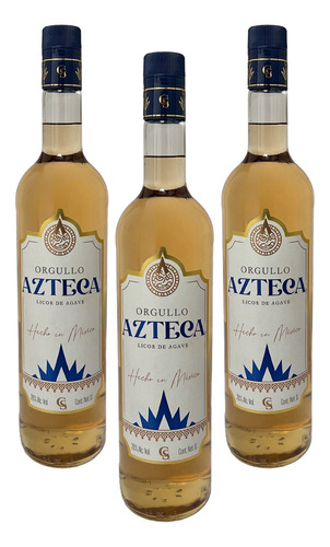 Tripack Licor De Agave Orgullo Azteca Joven 1000 Ml