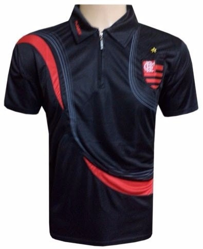 Camisa Polo Flamengo Preta Passeio Frete Grátis