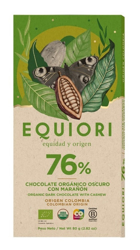 Chocolate 76% Con Marañones 80g - Kg a $150