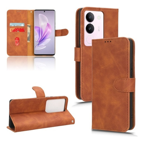 Funda De Cuero Con Tapa Magnética For Vivo