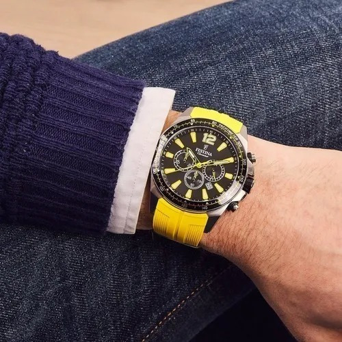 Imagen 2 de 3 de Reloj Festina Hombre Caucho Cronógra Deportivo 100m F20376.4