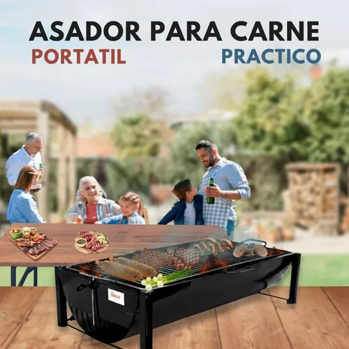 Asador De Carbon Para Carne Portatil Chico Mediano Y Grande Color Grande  (80cm X 40cm)