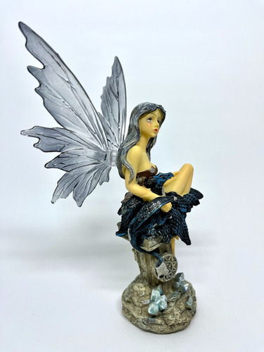 Fada Sentada No Pedestal - Ca71277-5b Cor Azul