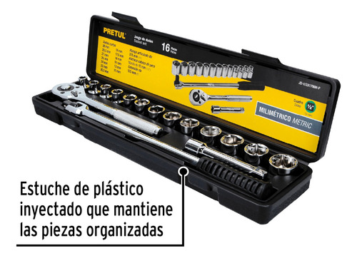 Juego De 16 Herramientas Marcadas Std Y Mm Pretul 21174