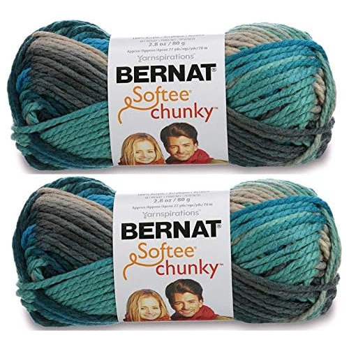 Hilo Grueso Softee Chunky De 2 Paquetes, Super Bulky #6...