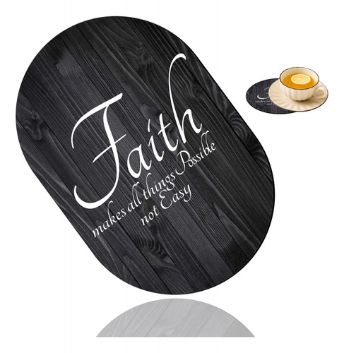 Faith Makes All Things Possible Not Easy Mouse Pad Y Coaster