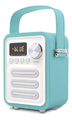 Knz Altavoz Bluetooth Portátil Retro, Diseño Vintage, Compat Color Azul Caribe 110v