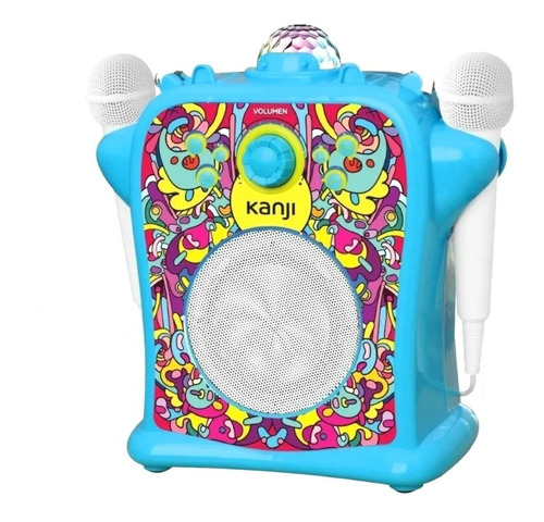 Imagen 1 de 7 de Parlante Kanji Karaoke Kids Bluetooth Usb Celeste Karkids-a