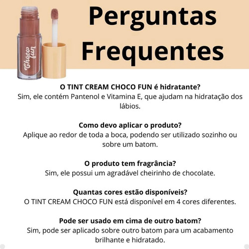 Tint Cream Fenzza Make Up Choco Fun Gloss Labial Escolha
