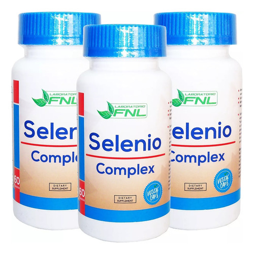 3x Selenio Complex 200 Mcg 60 Caps C/ Vit C, Magnesio Y Zinc