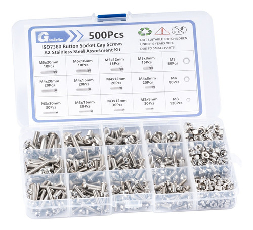 Para Tornillos Cabeza Hexagonal Pernos Tuercas Kit Plana