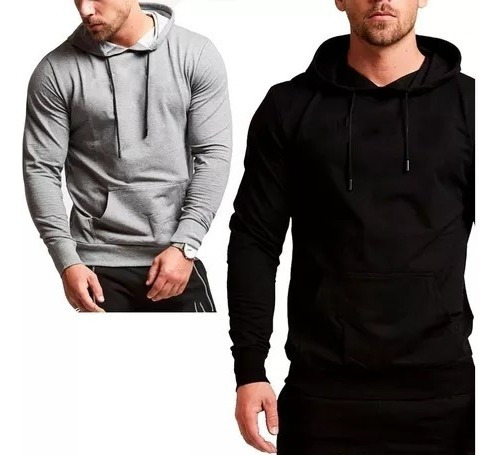 Imagen 3 de 9 de Pack X4 Buzo Canguro Capucha Hombre Slim Fit Hoodie Camperas
