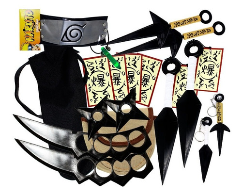 Kit Ninja Naruto Kunai Colar Verd Shuriken Bandana Minato Ke