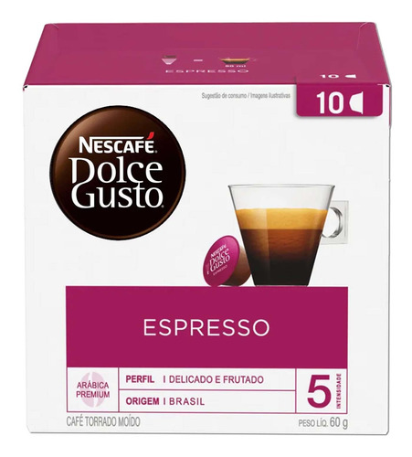 Café Em Cápsula Nescafé Dolce Gusto Espresso 60g 10caps