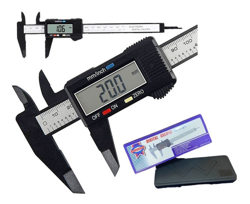 Calibrador Digital De 150mm-6 Pulgadas  Carbono Micrómetro