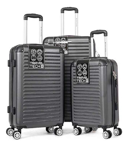 Set De Valijas Travel Tech Carry On Viajera Tapa Rigida