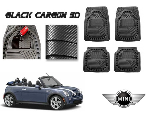 Tapetes Premium Black Carbon 3d Mini Convertible 2002 A 2007