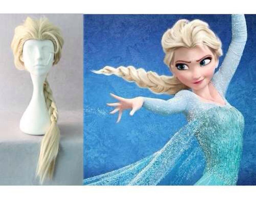 Peluca Profesional Natural Adulto Elsa Frozen Larga Hermosa