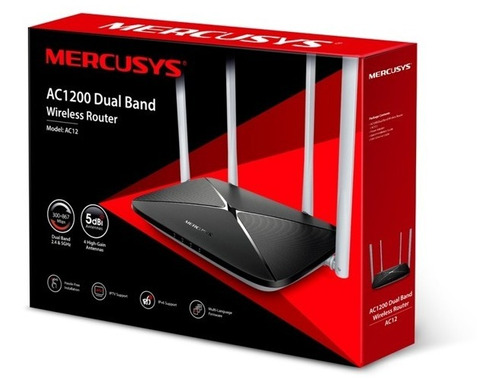 Router Mercusys Ac12 Ac1200 Doble Banda 4 Antenas Para Fibra