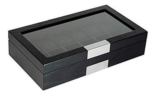 Joyeros - Timelybuys 12 Caja De Reloj De Madera De Ébano, Ca