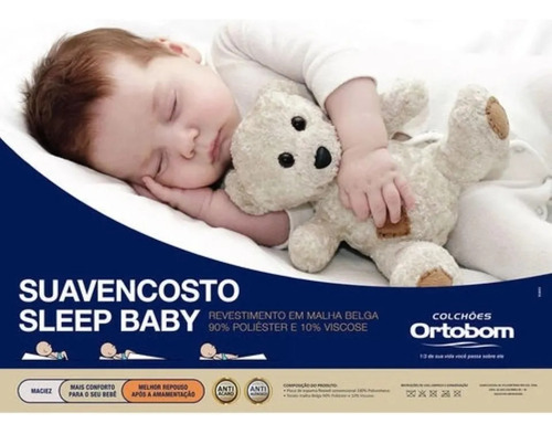 Travesseiro Ortobom Rampa Baby Berço americano Suavencosto Branco 70x40 Ortobom Original