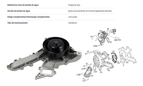 Imagem 6 de 8 de Bomba Água Mercedes A2762001301