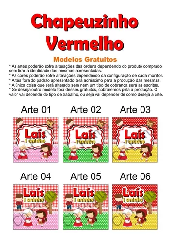 Personalizados Chapeuzinho Vermelho - Grátis