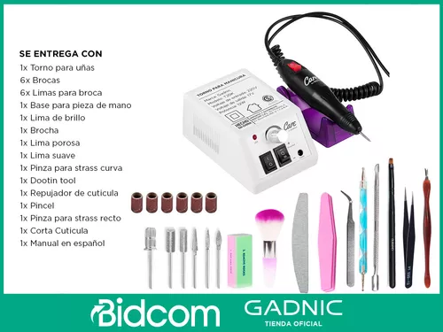 Kit Para Uñas De Gel Y Manicura Torno + Brocas + Limas